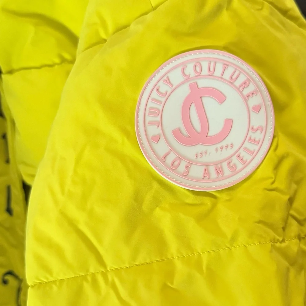 Juicy Couture Onyx Puffer Jacket in neon lime - Picture 3 of 10